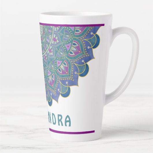 Lager leven - Mandala India Style 1 Latte Mok (Rechts)