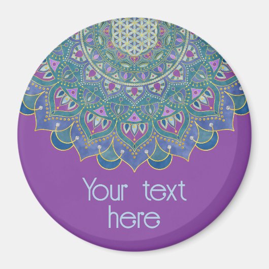 Lager leven - Mandala India Style 1 Magneet (Voorkant)