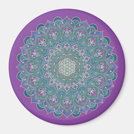 Lager leven - Mandala India Style 1 Magneet (Voorkant)