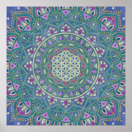 Lager leven - Mandala India Style 1 Poster (Voorkant)