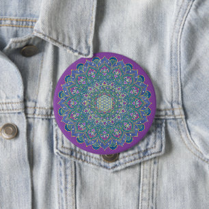 Lager leven - Mandala India Style 1 Ronde Button 4,0 Cm