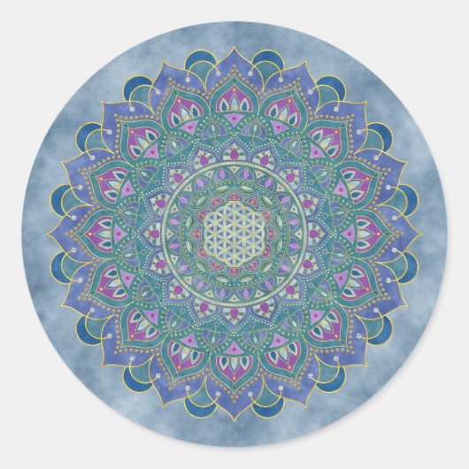 Lager leven - Mandala India Style 1 Ronde Sticker (Voorkant)