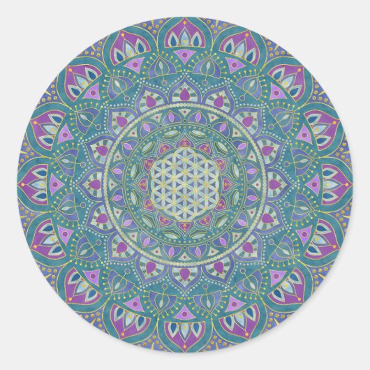Lager leven - Mandala India Style 1 Ronde Sticker (Voorkant)