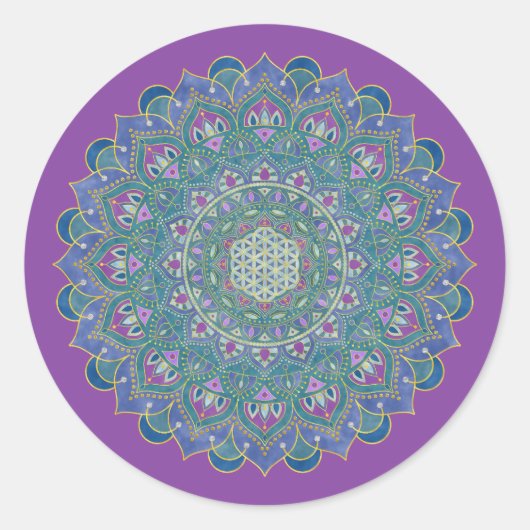 Lager leven - Mandala India Style 1 Ronde Sticker (Voorkant)