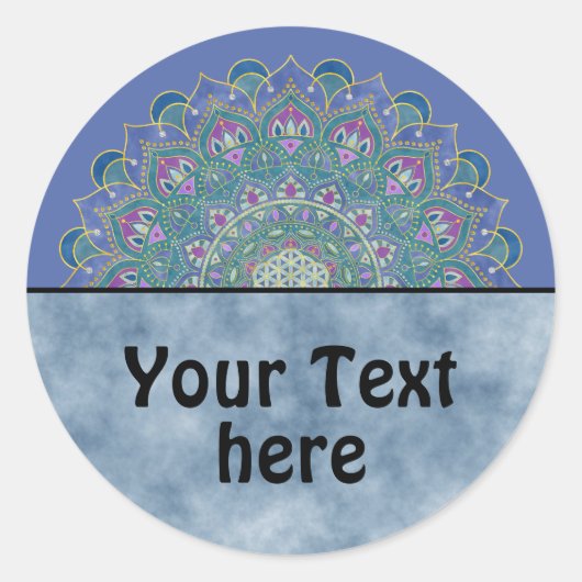 Lager leven - Mandala India Style 1 Ronde Sticker (Voorkant)