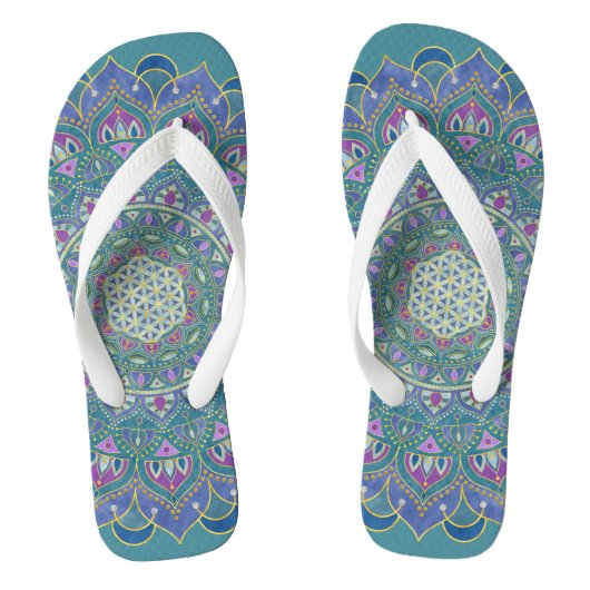Lager leven - Mandala India Style 1 Teenslippers (Voetbed)