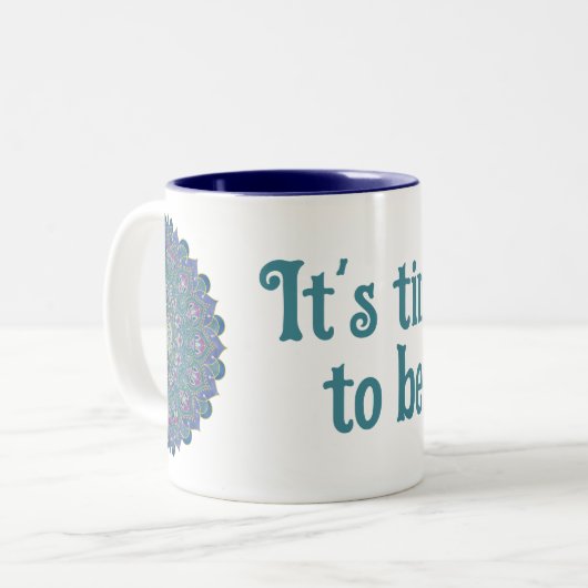 Lager leven - Mandala India Style 1 Tweekleurige Koffiemok (Voorkant links)