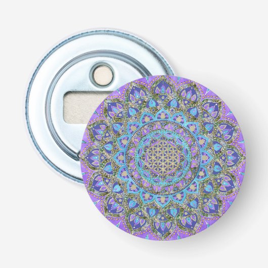 Lager leven - Mandala India Style 2 Button Flesopener (Voorkant)