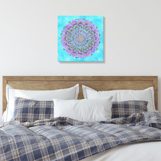 Lager leven - Mandala India Style 2 Canvas Afdruk (Insitu (Slaapkamer))