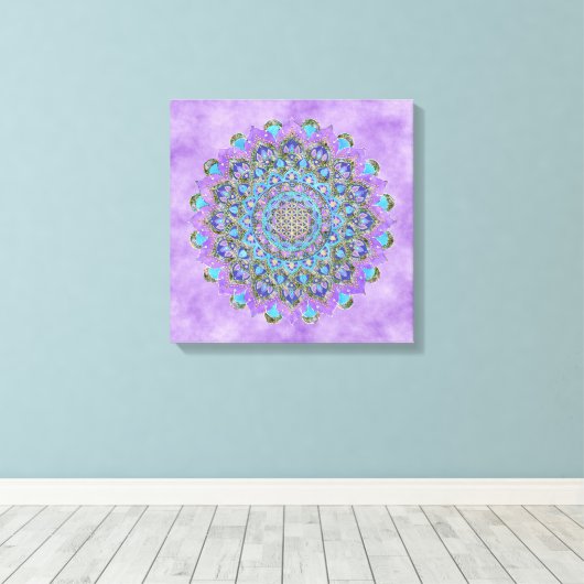 Lager leven - Mandala India Style 2 Canvas Afdruk (Insitu (Houten vloer))