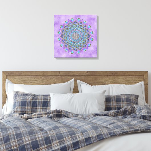 Lager leven - Mandala India Style 2 Canvas Afdruk (Insitu (Slaapkamer))