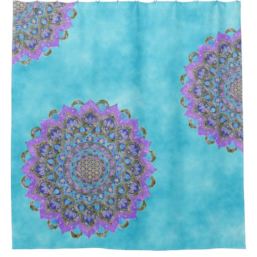 Lager leven - Mandala India Style 2 Douchegordijn (Voorkant)