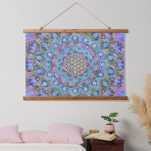Lager leven - Mandala India Style 2 Hangend Wandkleed (Slaapkamer)
