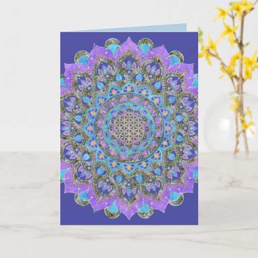 Lager leven - Mandala India Style 2 Kaart (Gele Bloem)