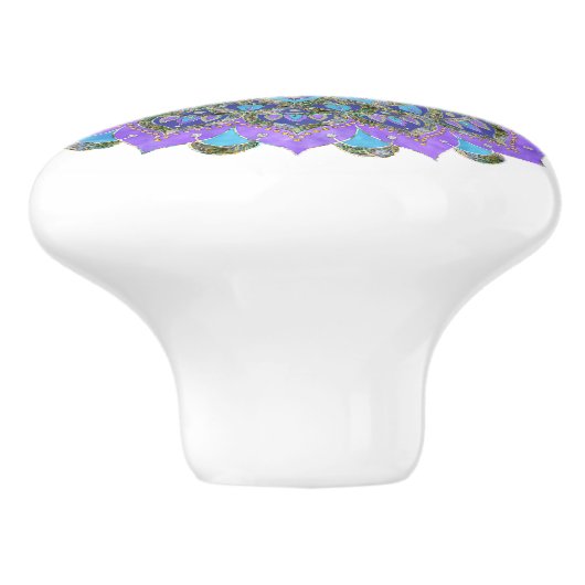 Lager leven - Mandala India Style 2 Keramische Knop (Zijkant)