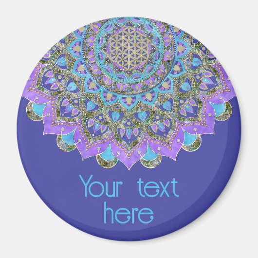 Lager leven - Mandala India Style 2 Magneet (Voorkant)