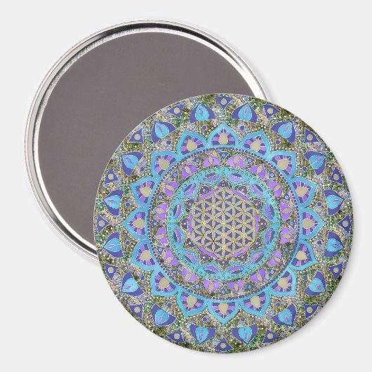 Lager leven - Mandala India Style 2 Magneet (Voorkant / Achterkant)