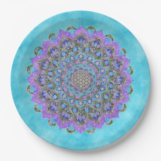 Lager leven - Mandala India Style 2 Papieren Bordje (Voorkant)