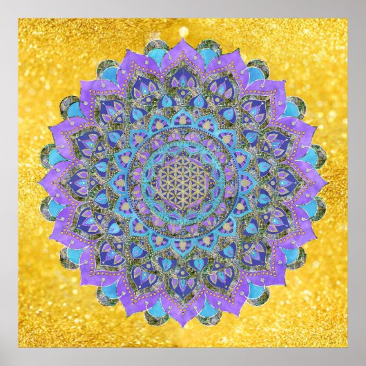 Lager leven - Mandala India Style 2 Poster (Voorkant)