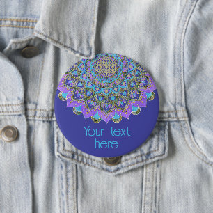 Lager leven - Mandala India Style 2 Ronde Button 4,0 Cm