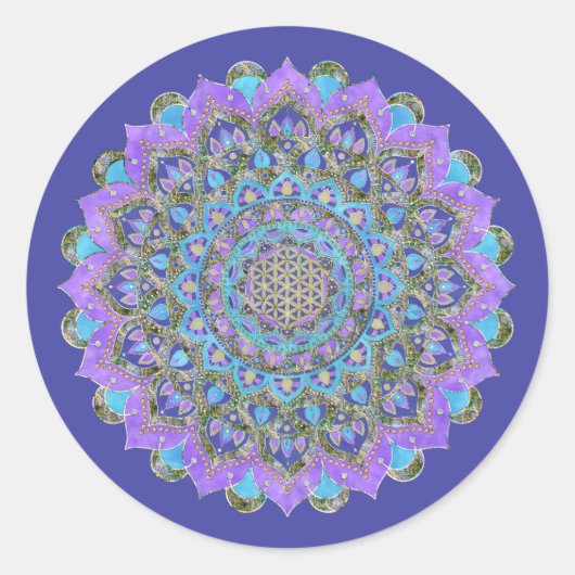 Lager leven - Mandala India Style 2 Ronde Sticker (Voorkant)