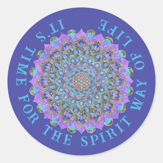 Lager leven - Mandala India Style 2 Ronde Sticker (Voorkant)