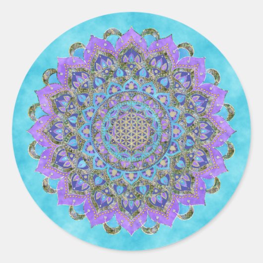 Lager leven - Mandala India Style 2 Ronde Sticker (Voorkant)