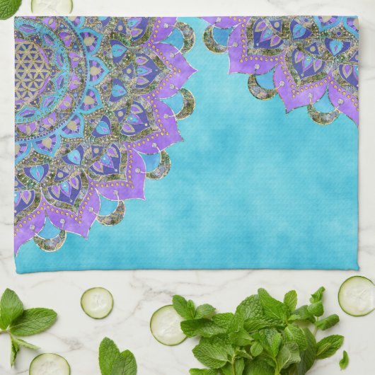 Lager leven - Mandala India Style 2 Theedoek (Gevouwen)