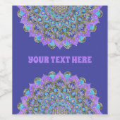 Lager leven - Mandala India Style 2 Wijn Etiket (Enkel label)