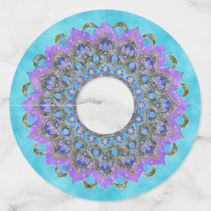 Lager leven - Mandala India Style 2 Wijnglaslabel