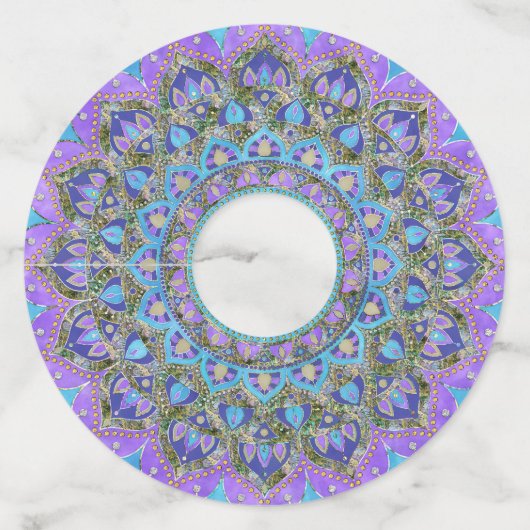 Lager leven - Mandala India Style 2 Wijnglaslabel (Achterkant)