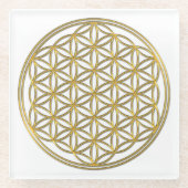 Lager leven / onbeschaamd lebens - briljant goud glazen onderzetter (Voorkant)