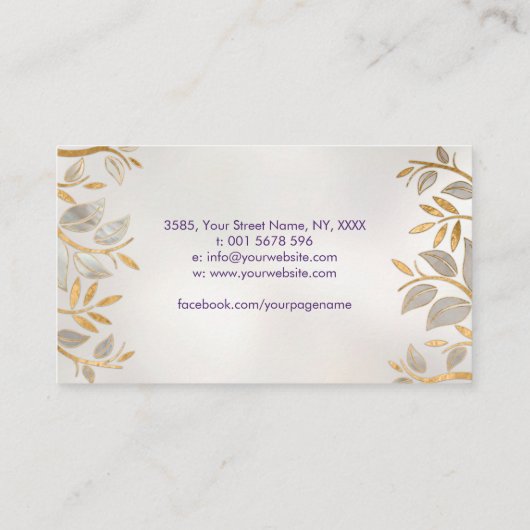 Lager leven - Pearl en Gold Visitekaartje (Achterkant)