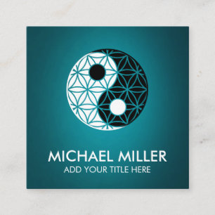 Lager leven - symbool Yin Yang Square Business C Vierkante Visitekaartje