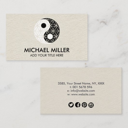 Lager leven - Visitekaartje symbool Yin Yang (Voorkant / Achterkant)