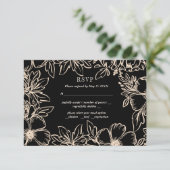 Lager lijst elegant bruiloft zwart RSVP (Staand voorkant)