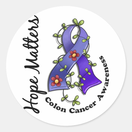 Lager lint 4 Hope doet Colon Cancer Ronde Sticker (Voorkant)