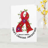 Lager lintje-HARTZIEKTEBEWUSTMAKING T-Hemden Kaart (Gele Bloem)