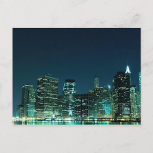 Lager Manhattan bij nacht, New York City Briefkaart