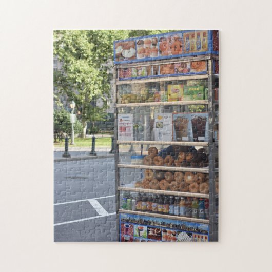 Lager Manhattan Morning NYC Bagel Cart Legpuzzel (Verticaal)