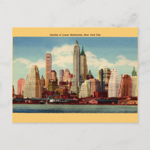 Lager Manhattan Skyline Post Card Briefkaart