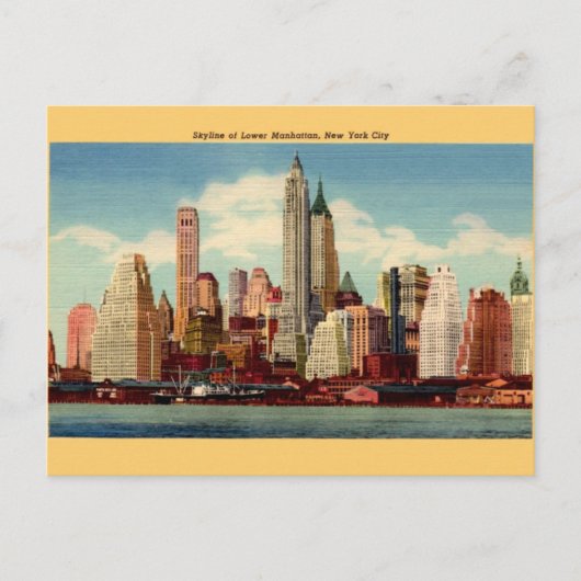 Lager Manhattan Skyline Post Card Briefkaart (Voorkant)