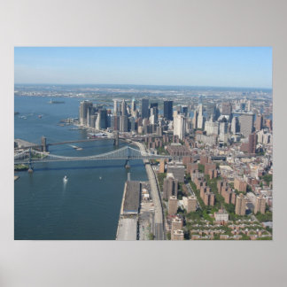 Lager Manhattan van de East River Poster