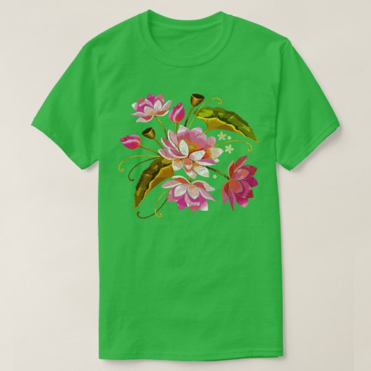 Lager roze bloemen t-shirt (Design voorkant)