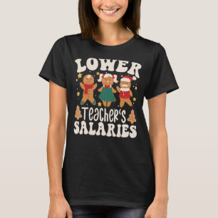 Lager salaris van leraar koekken in het brood t-shirt