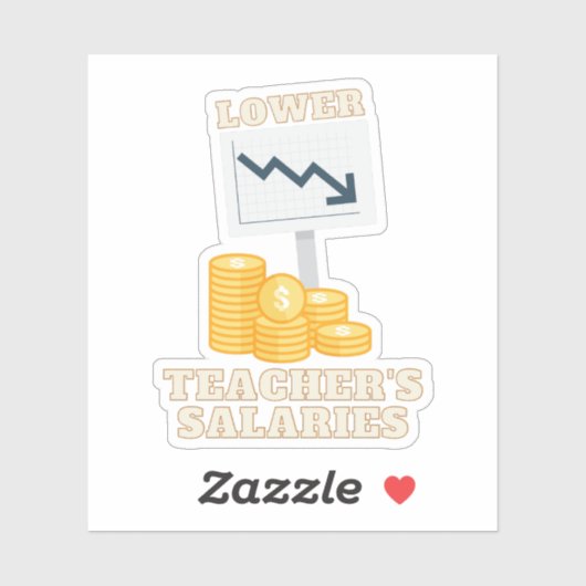 Lager salaris van leraar sticker (Vel)