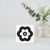 Lager symbool - zwart op wit vierkante visitekaartje (Staand voorkant)