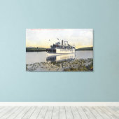 Lager Uitzicht van Steamer Klamath Canvas Afdruk (Insitu (Houten vloer))