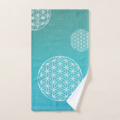 Lager van blauw/turkooizen bad handdoek (Handdoek)