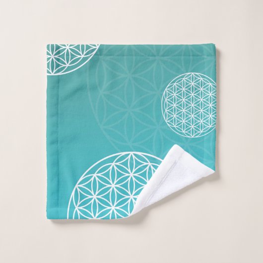 Lager van blauw/turkooizen bad handdoek (Wasdoekje)